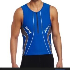 Zoot Quarter Zip Blue and Gray Cycling Vest Size Medium